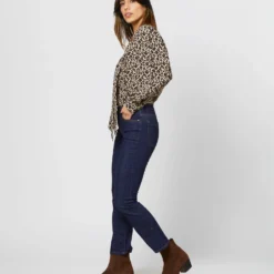 Helene Tie-Neck Blouse In Camel/Black Painterly Leopard Crepe De Chine 15 Helene Tie-Neck Blouse In Camel/Black Painterly Leopard Crepe De Chine -Chicorya Sales S71419 4710
