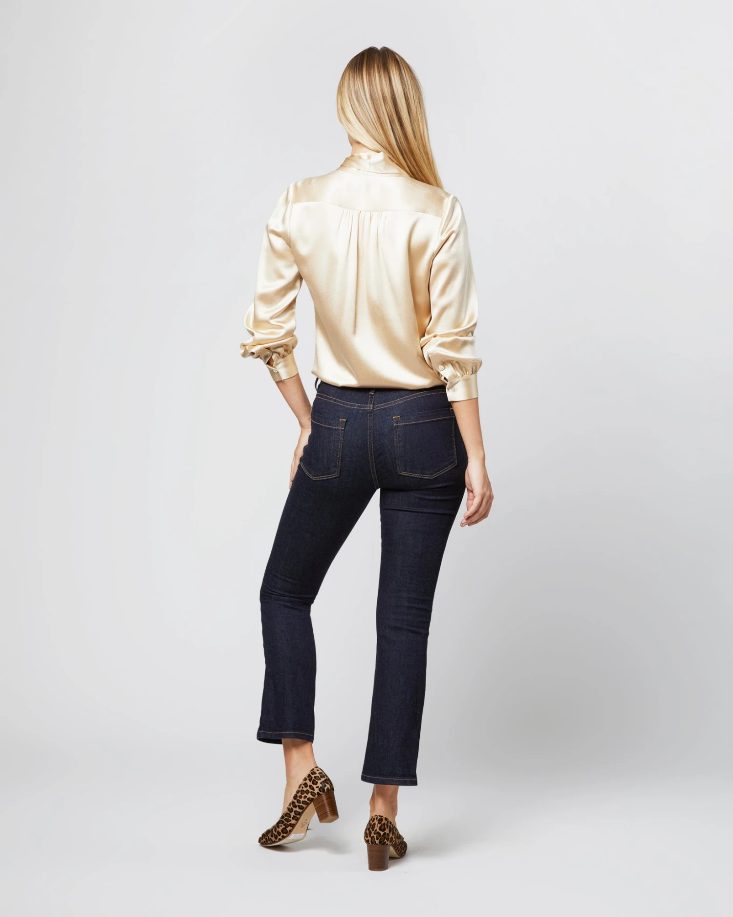 Tie-Neck Blouse In Platino Silk Charmeuse 7 Tie-Neck Blouse In Platino Silk Charmeuse - Image 5