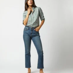 Tomboy Popover Shirt In Green/Rose Poppy Day Liberty Fabric 12 Tomboy Popover Shirt In Green/Rose Poppy Day Liberty Fabric -Chicorya Sales S71456 1087