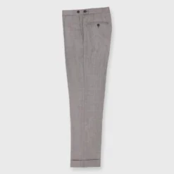 Pleated Dress Trouser In Brown Mix Sharkskin