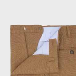 Dress Trouser In Tobacco Hopsack -Chicorya Sales S71687 94
