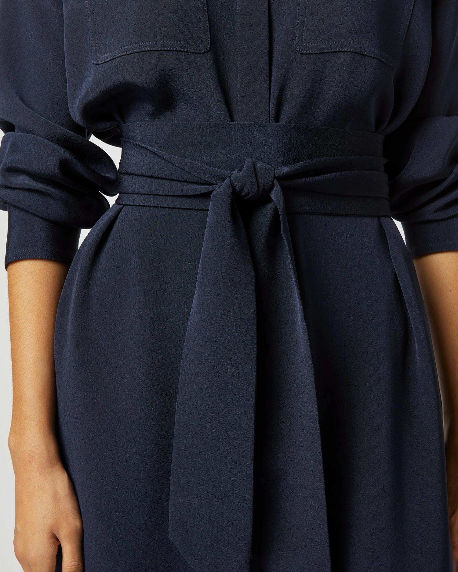 Hannah Dress In Navy Silk Crepe De Chine 10 Hannah Dress In Navy Silk Crepe De Chine - Image 8