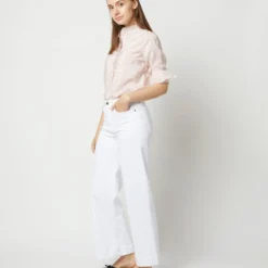 Frill Shirt In Orange Stripe Silk 17 Frill Shirt In Orange Stripe Silk -Chicorya Sales S71909 4288