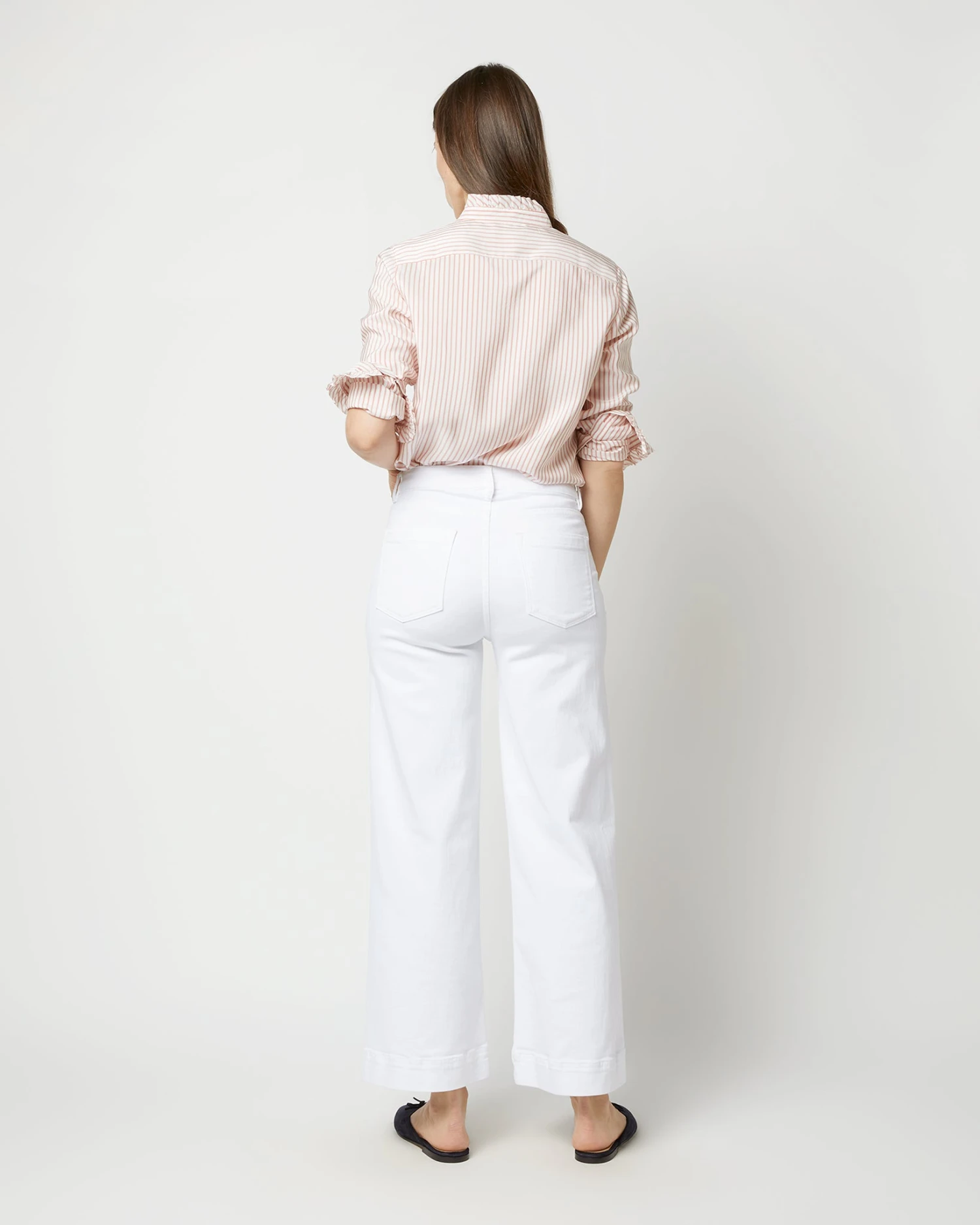 Frill Shirt In Orange Stripe Silk 10 Frill Shirt In Orange Stripe Silk - Image 8