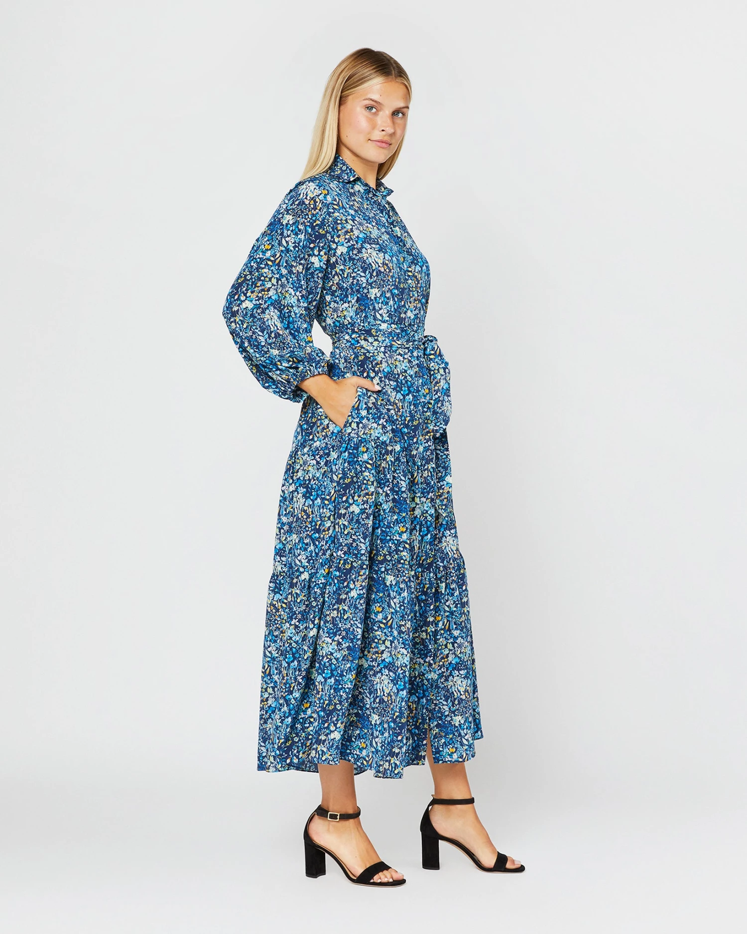 Isla Shirtdress In Blue Multi Felda Liberty Fabric Silk 8 Isla Shirtdress In Blue Multi Felda Liberty Fabric Silk - Image 6