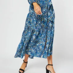 Isla Shirtdress In Blue Multi Felda Liberty Fabric Silk 22 Isla Shirtdress In Blue Multi Felda Liberty Fabric Silk -Chicorya Sales S72086 1681