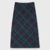 Marina Side-Zip Skirt In Blackwatch Tartan Stretch Wool -Chicorya Sales S72087 88