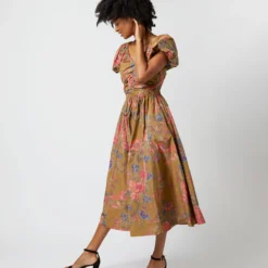 ULLA JOHNSON Cecile Dress In Bamboo Bam -Chicorya Sales S72102 397