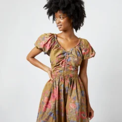 ULLA JOHNSON Cecile Dress In Bamboo Bam -Chicorya Sales S72102 438