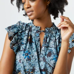 ULLA JOHNSON Fleur Top In Morning Glory -Chicorya Sales S72104 1681