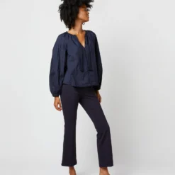 ULLA JOHNSON Juliette Blouse In Midnight 14 ULLA JOHNSON Juliette Blouse In Midnight -Chicorya Sales S72107 1571