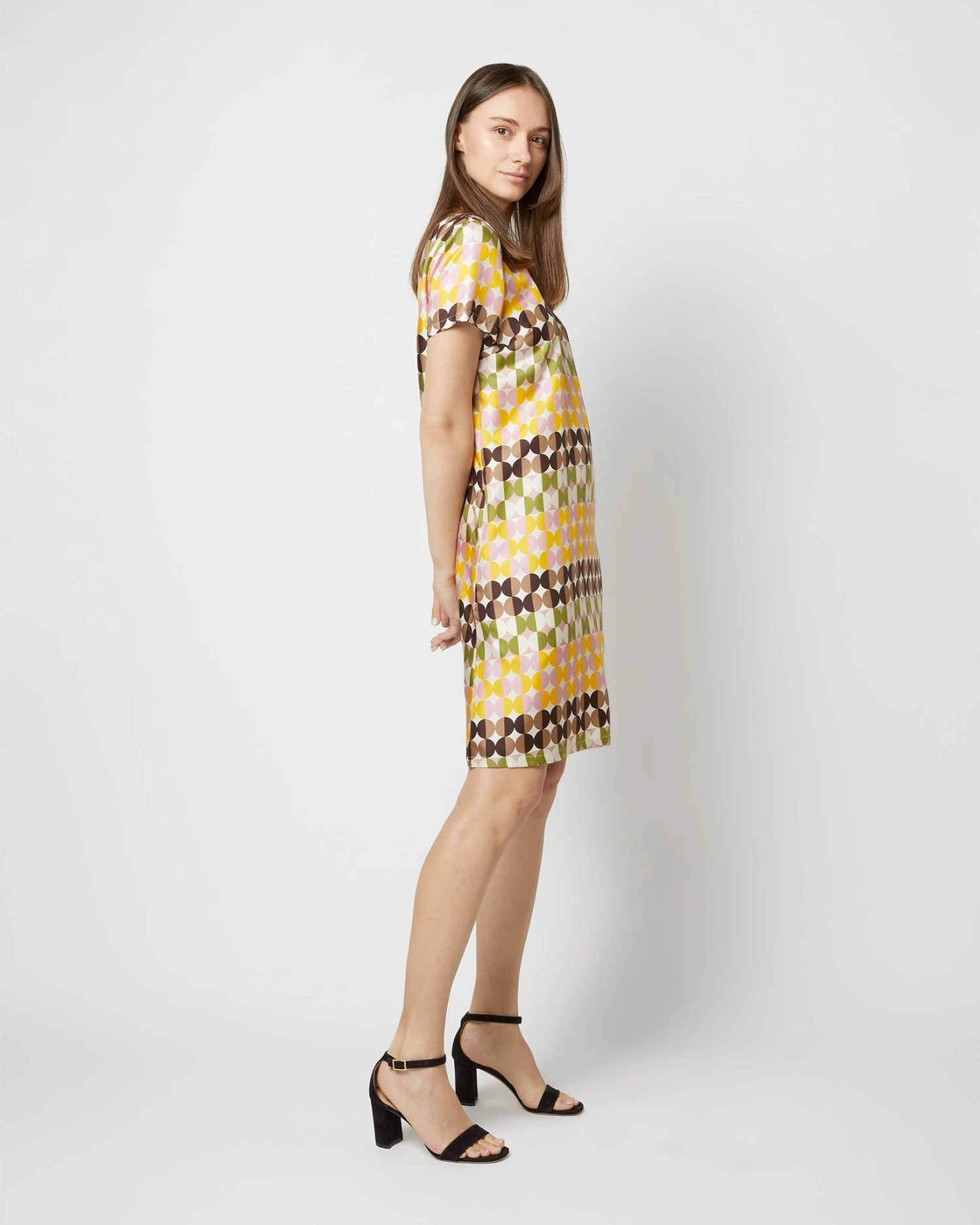 Mini Swing Dress In Mezzaluna Chocolate Twill Silk 4 Mini Swing Dress In Mezzaluna Chocolate Twill Silk - Image 2