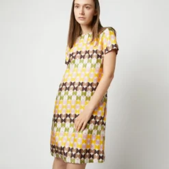 Mini Swing Dress In Mezzaluna Chocolate Twill Silk 11 Mini Swing Dress In Mezzaluna Chocolate Twill Silk -Chicorya Sales S72131 236