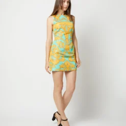TGIF Dress In Va-Va Turquoise Faille -Chicorya Sales S72136 281