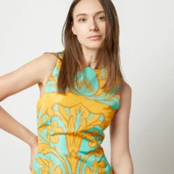 TGIF Dress In Va-Va Turquoise Faille -Chicorya Sales S72136 315