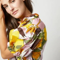 Biscotto Dress In Big Flower Rose -Chicorya Sales S72137 435