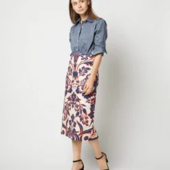 Pencil Skirt In Va-Va Shot Cotton -Chicorya Sales S72138 2004
