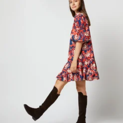 Choux Dress In Moonflower Summer Popeline -Chicorya Sales S72140 288