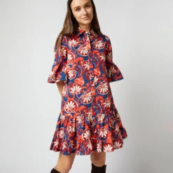 Choux Dress In Moonflower Summer Popeline -Chicorya Sales S72140 336