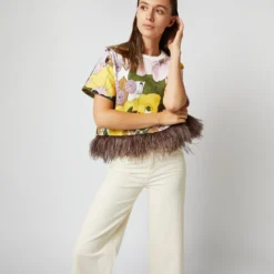 La Scala Tee In Big Flower Rose Jersey -Chicorya Sales S72141 636