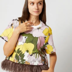 La Scala Tee In Big Flower Rose Jersey -Chicorya Sales S72141 665