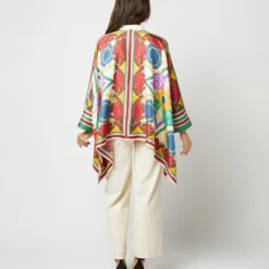 Foulard Shirt In Taormina Placée Ivory Twill Silk 18 Foulard Shirt In Taormina Placée Ivory Twill Silk -Chicorya Sales S72142 2142