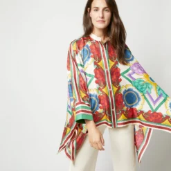 Foulard Shirt In Taormina Placée Ivory Twill Silk 21 Foulard Shirt In Taormina Placée Ivory Twill Silk -Chicorya Sales S72142 2177