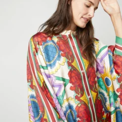 Foulard Shirt In Taormina Placée Ivory Twill Silk 15 Foulard Shirt In Taormina Placée Ivory Twill Silk -Chicorya Sales S72142 2193