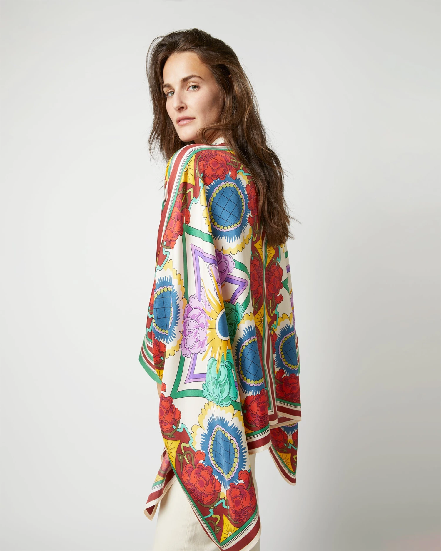 Foulard Shirt In Taormina Placée Ivory Twill Silk 12 Foulard Shirt In Taormina Placée Ivory Twill Silk - Image 10