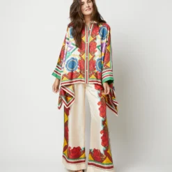 Foulard Shirt In Taormina Placée Ivory Twill Silk 23 Foulard Shirt In Taormina Placée Ivory Twill Silk -Chicorya Sales S72143 1953