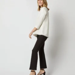 Ana Fringe Top In Ivory Sparkle Tweed -Chicorya Sales S72249 1313