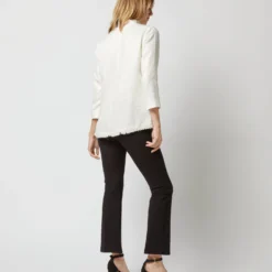 Ana Fringe Top In Ivory Sparkle Tweed -Chicorya Sales S72249 1338