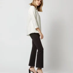 Ana Fringe Top In Ivory Sparkle Tweed -Chicorya Sales S72249 1359