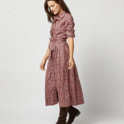 Classic Shirtwaist Dress In Red/Pink Multi Nectar Liberty Fabric 13 Classic Shirtwaist Dress In Red/Pink Multi Nectar Liberty Fabric -Chicorya Sales S72251 335