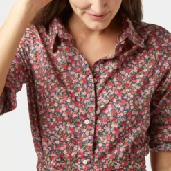 Classic Shirtwaist Dress In Red/Pink Multi Nectar Liberty Fabric 16 Classic Shirtwaist Dress In Red/Pink Multi Nectar Liberty Fabric -Chicorya Sales S72251 403