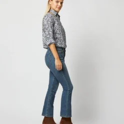 Tomboy Popover Shirt In Navy Edenham Shadow Liberty Fabric -Chicorya Sales S72253 1487