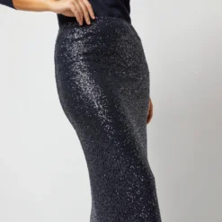 Ruby Skirt In Midnight Blue Sequin 16 Ruby Skirt In Midnight Blue Sequin -Chicorya Sales S72256 1246