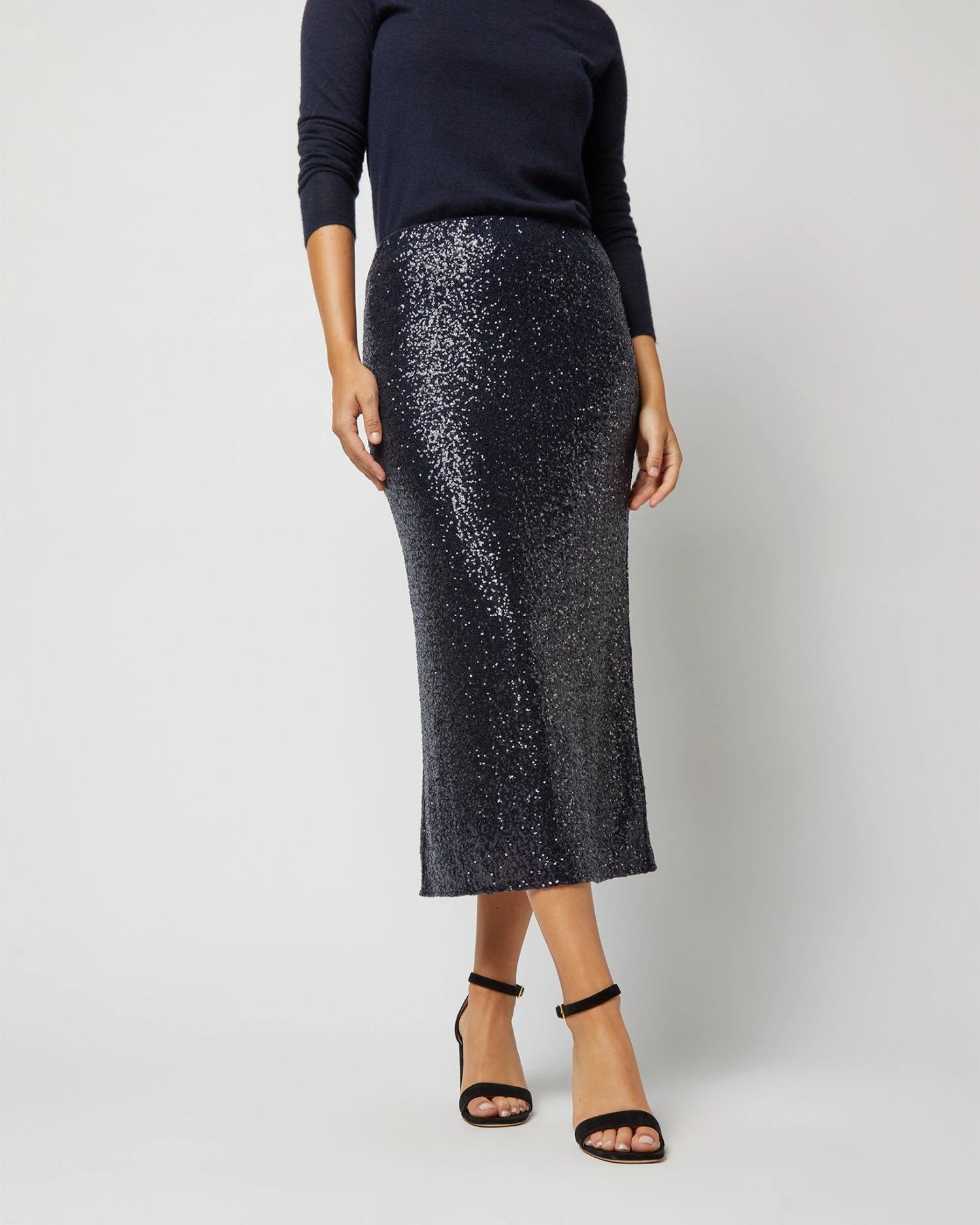 Ruby Skirt In Midnight Blue Sequin 4 Ruby Skirt In Midnight Blue Sequin - Image 3