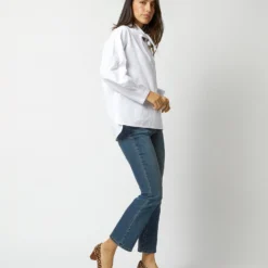 Poinsettia Top In White Poplin -Chicorya Sales S72257 1230