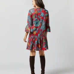 24/7 Dress In Sicomore Red Heavy Stretch Cotton -Chicorya Sales S72340 1651