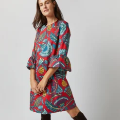 24/7 Dress In Sicomore Red Heavy Stretch Cotton -Chicorya Sales S72340 1679