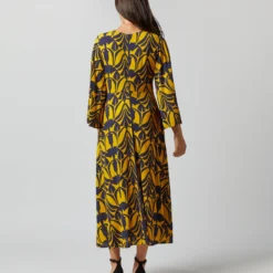 Sorella Dress In Papyrus Gold Flowy Jersey -Chicorya Sales S72341 1961