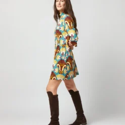 Juliet Dress In Dendera Light Blue Sablé Satin -Chicorya Sales S72343 124