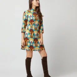 Juliet Dress In Dendera Light Blue Sablé Satin -Chicorya Sales S72343 145