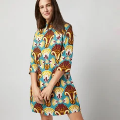 Juliet Dress In Dendera Light Blue Sablé Satin -Chicorya Sales S72343 165