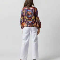 Charming Top In Nephthys Navy Silk Twill -Chicorya Sales S72344 2866