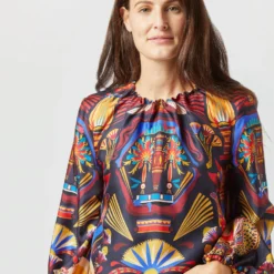 Charming Top In Nephthys Navy Silk Twill -Chicorya Sales S72344 2915