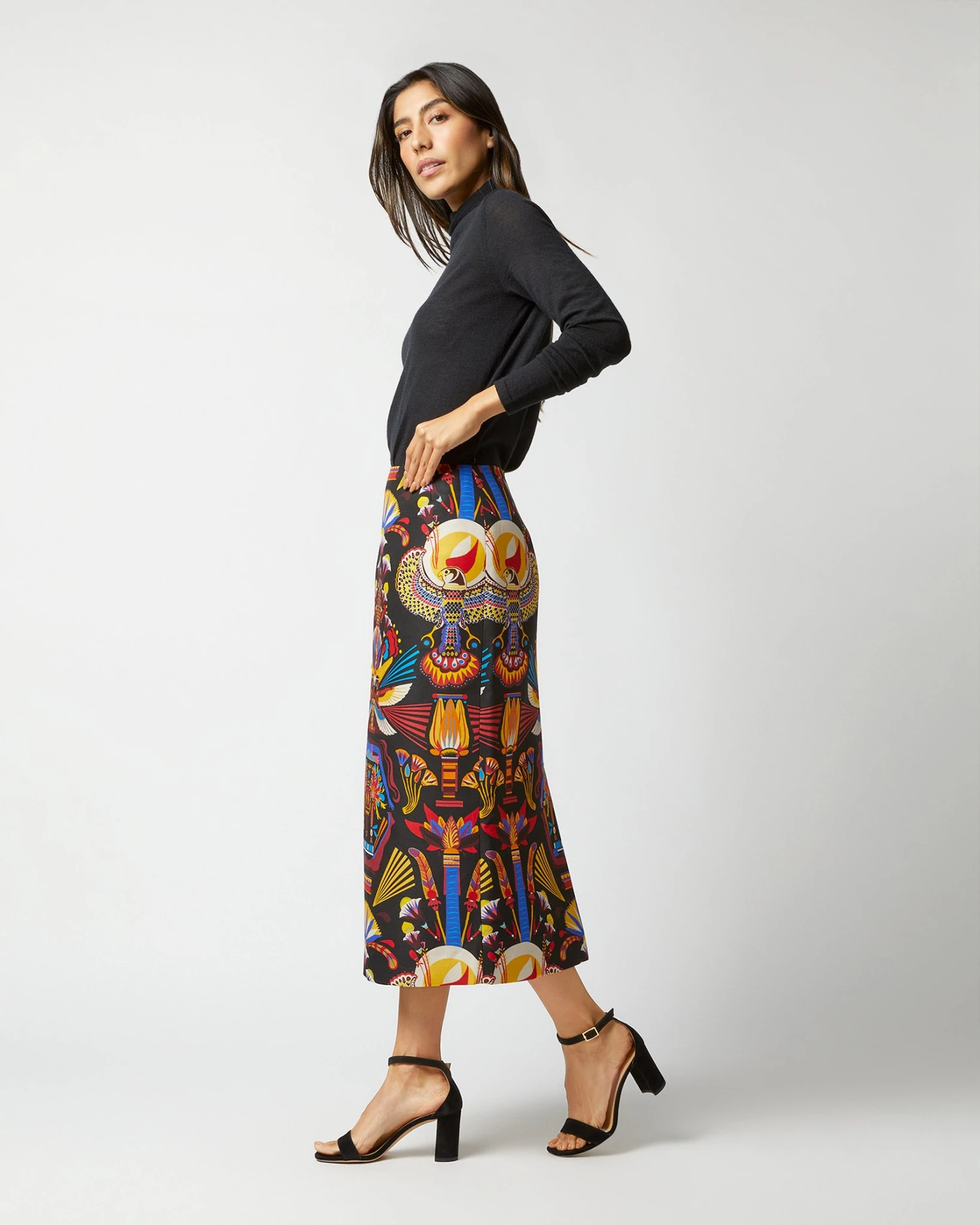 Pencil Skirt In Nephthys Navy Cady Wool 5 Pencil Skirt In Nephthys Navy Cady Wool - Image 3