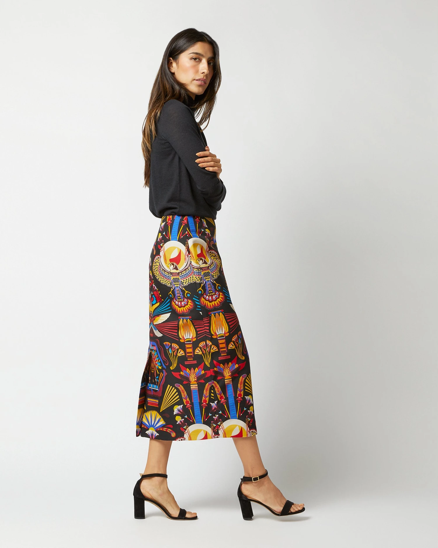 Pencil Skirt In Nephthys Navy Cady Wool 4 Pencil Skirt In Nephthys Navy Cady Wool - Image 2