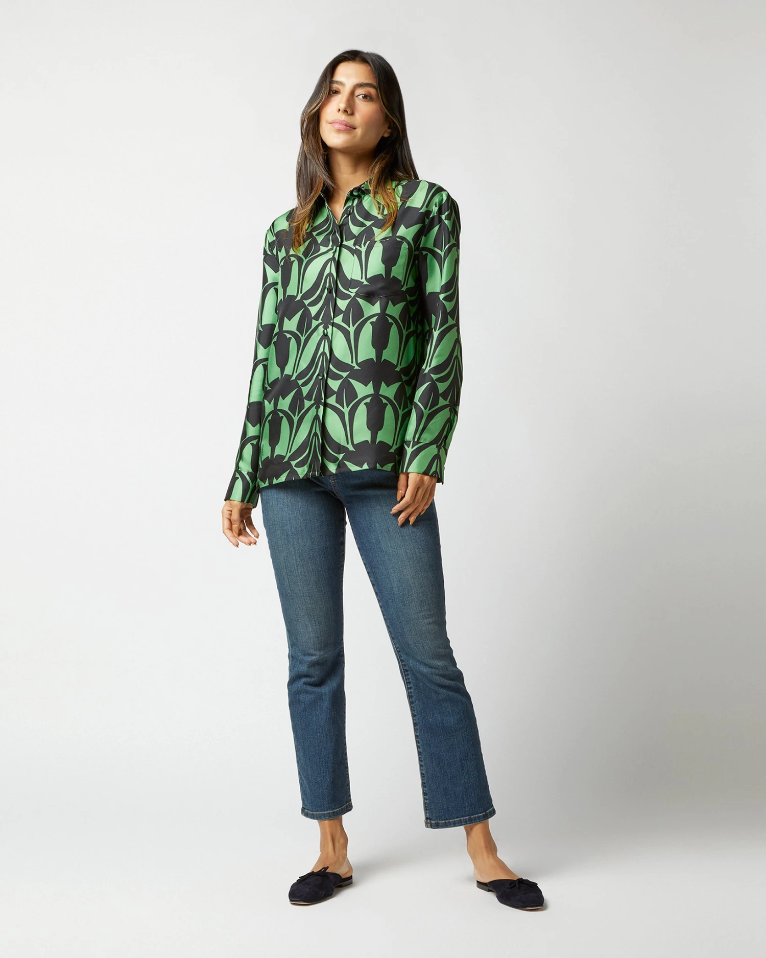 Boy Shirt In Green Papyrus Silk Twill 3 Boy Shirt In Green Papyrus Silk Twill